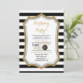 Moderne Zwart Witte Goud Glitter Kaart (Staand voorkant)
