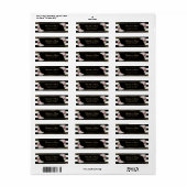 Moderne Zwart Witte Gouden Confetti Blush Roze Roo Etiket (Full Sheet)