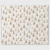 Moderne zwart-witte kerstboom cadeaupapier (Vlak)