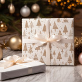 Moderne zwart-witte kerstboom cadeaupapier