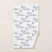 Moderne zwart-witte kerstpijnbomen bad handdoek (Handdoek)
