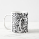 Moderne zwart-witte koffiemok met wervelingen. (Links)