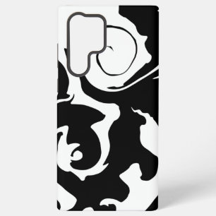 Moderne zwart-witte marmer swirl samsung galaxy hoesje