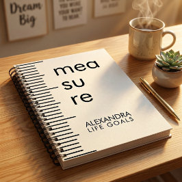 Moderne Zwart Witte Meet Levensdoelen Notitieboek