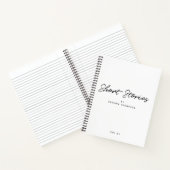 Moderne Zwart Witte Minimalistische Scriptie Korte Notitieboek (Binnen)