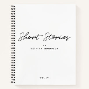 Moderne Zwart Witte Minimalistische Scriptie Korte Notitieboek
