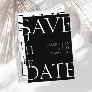 Moderne Zwart Witte Minimalistische Typografie Tro Save The Date