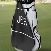 Moderne Zwart Witte Monogram Golfhanddoek