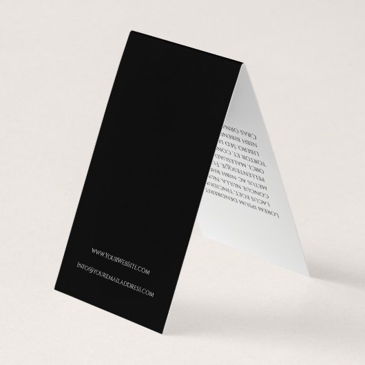 Moderne zwart-witte oorbel achtergrond visitekaartje (Achterkant)