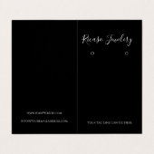 Moderne zwart-witte oorbel achtergrond visitekaartje (Buitenkant ongevouwen)