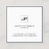 Moderne zwart-witte peulvlek vierkante visitekaartje (Achterkant)