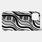 Moderne zwart witte piano Wavy Case-Mate iPhone Case (Achterkant (horizontaal))