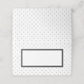 Moderne zwart-witte Polka Dot met roze Plaatskaartje (Buitenkant ongevouwen)