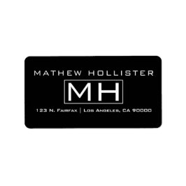 Moderne zwart-witte professionele monogrammen etiket