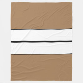 Moderne zwart witte racestrepen op Mocha Brown Fleece Deken