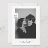 Moderne Zwart Witte Redactionele Foto Save the Dat Date (Voorkant)