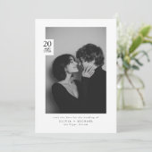 Moderne Zwart Witte Redactionele Foto Save the Dat Date (Staand voorkant)