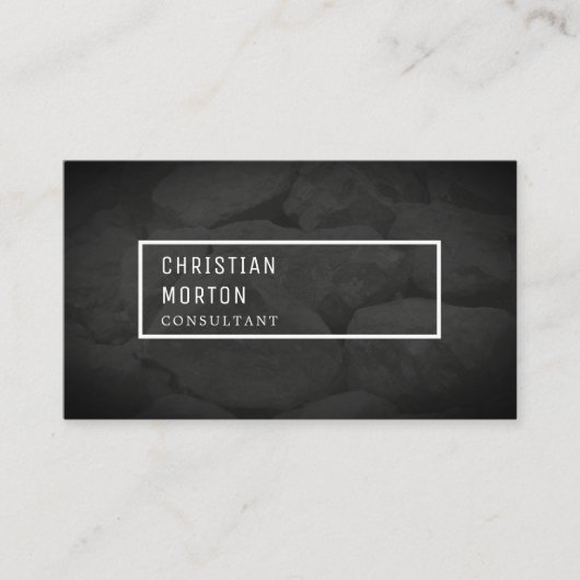 Moderne zwart witte stenen constructie visitekaartje (Voorkant)