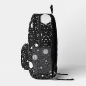 Moderne zwart-witte Stippen - Initiaal letter mono Bedrukte Rugzak (Rechts)