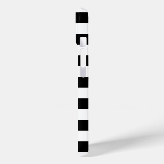 Moderne zwart-witte strepen gouden hart naam Case-Mate iPhone case (Achterkant / Links)