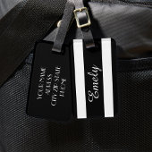 Moderne zwart-witte strepen Patroonnaam Bagagelabel