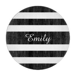 Moderne zwart-witte strepen Patroonnaam Snijplank