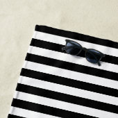 Moderne zwart-witte strepen Patroonnaam Strandlaken (In situ)