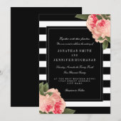 Moderne zwart-witte strepen Wedding Suite Kaart (Voorkant / Achterkant)