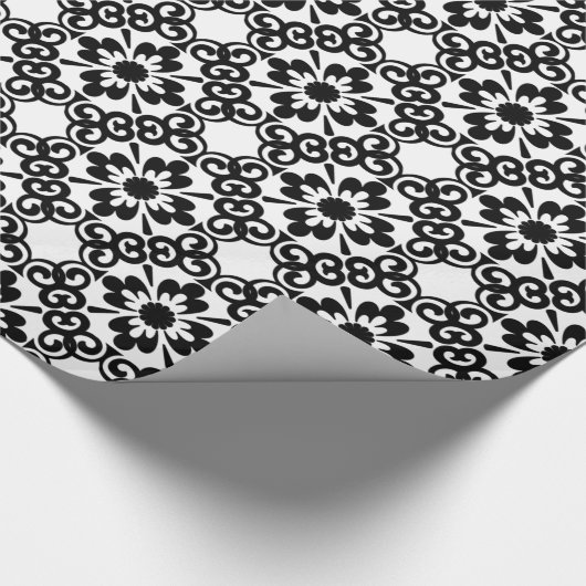 MODERNE ZWART-WITTE TEGEL CADEAUPAPIER (Hoek)