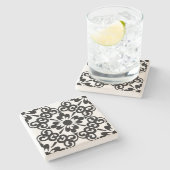 MODERNE ZWART-WITTE TEGEL STENEN ONDERZETTER (Zijkant)