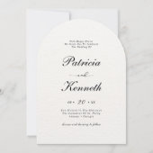 Moderne zwart-witte textuur boog QR bruiloft foto Kaart (Voorkant)