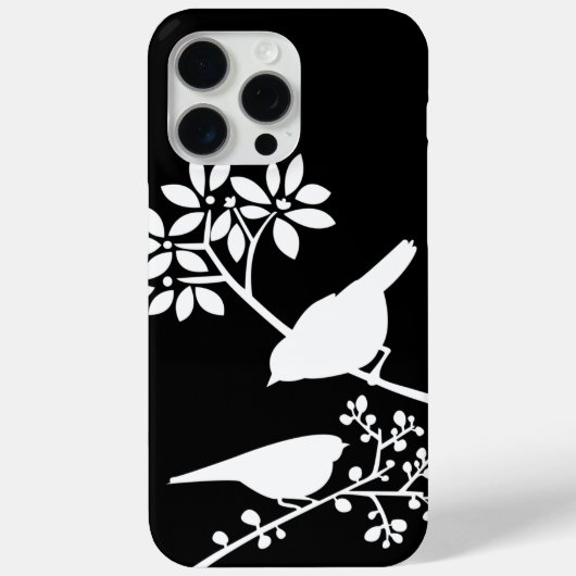 Moderne zwart-witte vogels Case-Mate iPhone case (Achterkant)