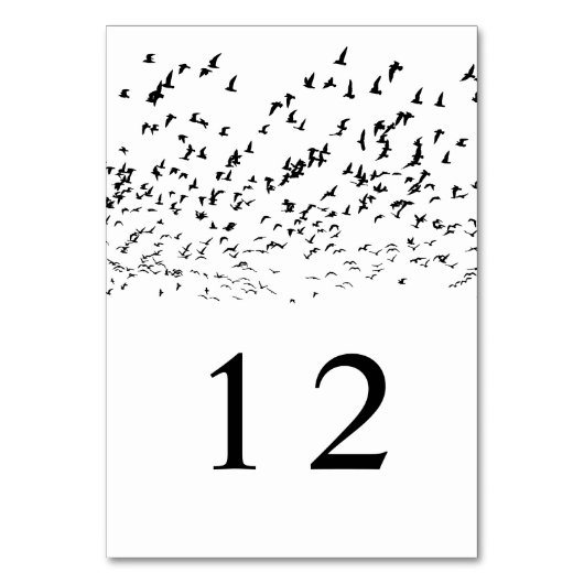 Moderne zwart-witte vogels van een Feather Wedding Kaart (Achterkant)