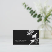 Moderne zwart-witte vogels visitekaartje (Staand voorkant)