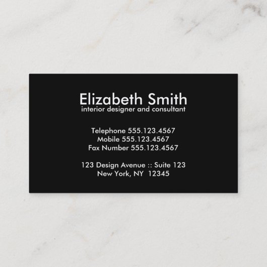 Moderne zwart-witte vogels visitekaartje (Achterkant)