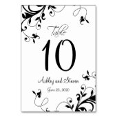 Moderne zwart witte wervelingen bruiloft kaart (Voorkant)