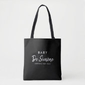 Moderne Zwart Witte Zwangerschapsaankondiging Tote Bag (Voorkant)