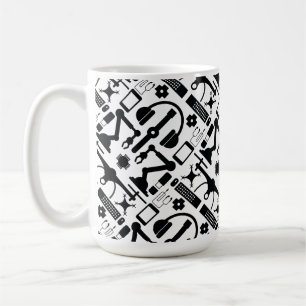 Moderne, zwart-wittechnologie - Objectpatroon Koffiemok