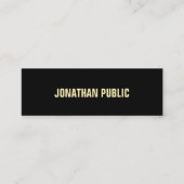 Moderne zwart-wittekst elegant eenvoudig mini visitekaartje (Voorkant)