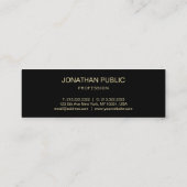 Moderne zwart-wittekst elegant eenvoudig mini visitekaartje (Achterkant)