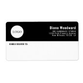 Moderne zwart-witverzending etiket (Voorkant)