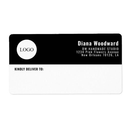 Moderne zwart-witverzending etiket (Voorkant)