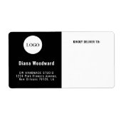 Moderne zwart-witverzending etiket (Voorkant)