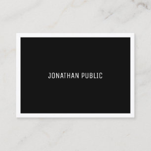 Moderne zwart-witzwart-wit en eenvoudig zwart-wit visitekaartje
