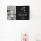 Moderne Zwart Zakelijk Logo Foto Professionele Spandoek (Insitu)