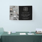 Moderne Zwart Zakelijk Logo Foto Professionele Spandoek (Beurs)