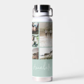 Moderne zwarte 10 foto, op maat gemaakt, elegant e waterfles (Achterkant)