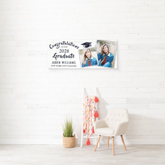 Moderne zwarte 2 FOTO-Afstuderen banner (Insitu)