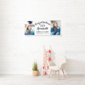 Moderne zwarte 2 FOTO-Afstuderen banner (Insitu)