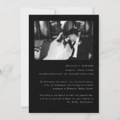 Moderne Zwarte 2-Foto Trouwkoppel Elopement Aankondiging (Achterkant)